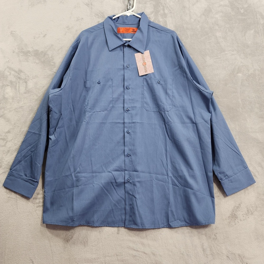 NEW Premo Shirt Mens 3X Postal Blue Work Ready Button Front Long Sleeve Uniform